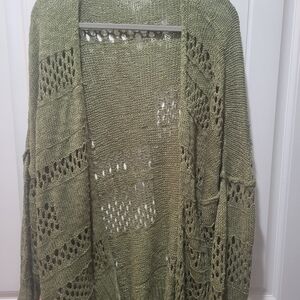 Olive Green Knit Cardigan